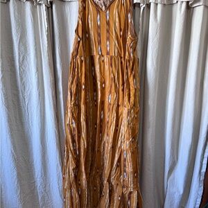Sonoma Mustard Patterned Maxi Dress